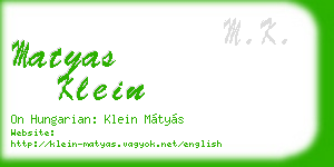 matyas klein business card